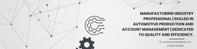 Banner industri manufaktur dengan ikon dan teks profesional